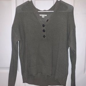 American Eagle army green button sweater